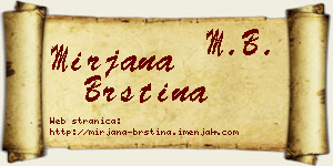 Mirjana Brstina vizit kartica